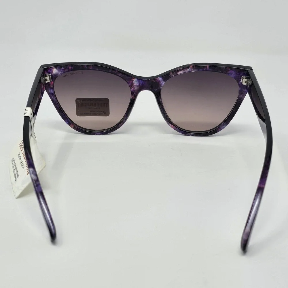 True Religion Sunglasses Womens One Size‎ Purple Cat Eye Rhinestone UV TR56398-E